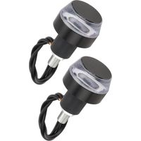 2PCS Handlebar Turn Signal Amber-White Side Marker Light Handle Grip Bar End Indicator for ATV Electrombile Scooter(Yellow and White)