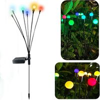 Lanterne solaire effet luciole jardin – Lampe stabilo oscillante – Décoration scintillante colorée,lumière chaude + lumière multicolore