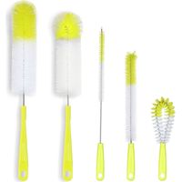 Bottle Brush Set - 5-Piece Cleaning Kit for Narrow Neck Bottles Wine Beer Hummingbird Feeder Tea Kettle Spout Straw Cap Detail 17 Inch