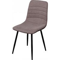 Dimo Sedia Livia in Tessuto Tortora Chiaro, Gambe Nere