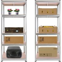 AREBOS Set 2 scaffali robusti a incastro per cantina magazzino e officina in metallo