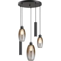 Lampe pendante Vide Olive 3x verre - 2x Course - noir - Ø50cm - 2432-05-50-5RB202111