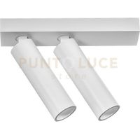 GFA1474C- FARETTO SPOT ORIENTABILE 2 LUCI ATTACCO LED 3000K 1044LM 2X7W COLORE BIANCO SATINATO D.3,5CM BASE 21,5X4,5CM