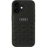 Custodia rigida Audi in pelle sintetica per iPhone 16 6.1, nera/AU-TPUPCIP16-GT/D2-BK