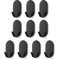 Lot de 10 crochets auto-adhésifs - Fixation murale sans clous - Crochets adhésifs ultra-résistants pour salle de bain, cuisine, bureau, évier, réfrigérateur