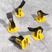 ALLIANDISNiveleurs de carrelage - Ajustables, lot de 100 - pour la pose de carrelage, marbre et pierre naturelle - jaune et noir
