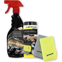 Pack Nettoyant Cockpit Vanille 500ml et Chiffon Microfibre DUNLOP - Tableau de Bord Voiture , Parfum Longue Durée, Entretien