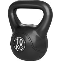 Kettlebell 10kg avec Base Plate et Poignée, pour Sport et Fitness, Noir, 25x19x28 cm