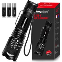 morpilot Torcia UV 2 in 1, LED Luce Nera 500 Lumen, Messa a Fuoco Regolabile, Rilevatore di Urina e Banconote da Compagnia, Impermeabile IPX4, con 3 Batterie, nero