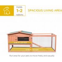 Large Outdoor Rabbit Hutch for Small Animals with Removable Run, Waterproof Fir Wood Structure, Easy Access and Cleaning Features