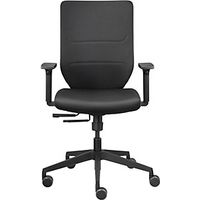 Silla giratoria de oficina Comfort con apoyabrazos, ajustable, negra 410-520mm, capacidad de carga 110kg Synchront.