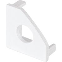 Bilton LED Profil Endkappe mit Bohrung BLine-S Cor passend zu Led Eckprofil RAL 9003, Kunststoff weiß