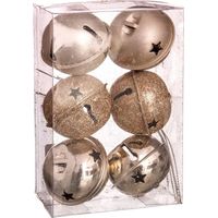 Set de 6 cloches de Noël en métal Doré - 5cm