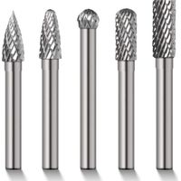 5 Mèches/Fraises de 8 mm en carbure de tungstène rotatif Tige cylindrique en Meule à matrice 6 mm Tige de mèches BI044