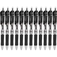 Lot de 12 stylos gel 0,5mm à pression, noir, grande capacité, outil de bureau professionnel
