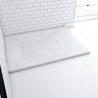 receveur à poser en materiaux composite smc - finition ardoise blanc mat - 90x120 cm - rock 2 white