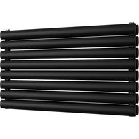 Omeara Axis - Black Horizontal Radiator H464mm x W800mm Double Panel