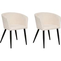 Lot de 2 Fauteuils Chenille "Marlo" 76cm Ivoire