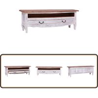 Meuble TV 120x30x40 cm blanc bois d'acajou massif - Meubles Tv - Meuble Tv - Meuble En Bois - Meubles Rustiques - Mobilier Design