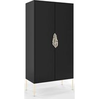 Commode Merlin 160 x 40 x 80 cm Bois - Noir et doré