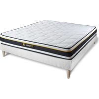 SOFT Matratze 160x195cm + Bettgestell mit lattenrost , Härtegrad 5 , HD-Schaum mit Mikroluftzellen , Höhe : 19 cm