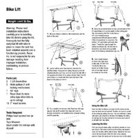 Système de levage de vélo pour garage avec poulie et roulement de 60 kg, support de plafond robuste.