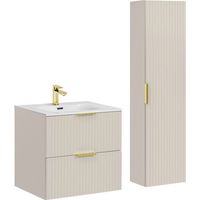 Meuble vasque à encastrer 60 cm + colonne - Georgia Cashmere - Livraison gratuite