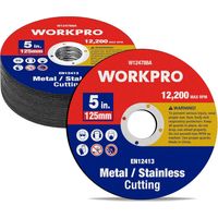 Workpro – Disque à tronçonner 125 mm – Épaisseur 1,2 mm – Lot de 20 – Pour métal et acier inoxydable – Compatible meuleuses d'angle