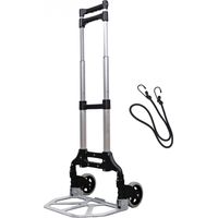 Diable pliable pour déménagement et transport, charge 80 kg - Aluminium - Noir - Linxor
