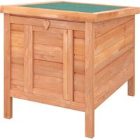 Conejera Madera Exterior Jaula Roedores Pequeños Techo Asfáltico Abrible Rampa Antideslizante 42x51x43 cm