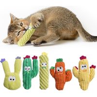 Cactus Cat Toys for Indoor Cats, 100% Pure Organic Catnip-Filled Toys Without Cotton, Interactive Kitten Toy for Anxiety Relief, Soft Cute Teething &Chew Toys, 5 Pack