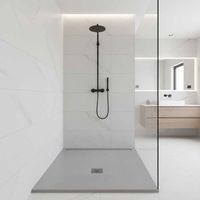 Receveur de douche zéro plan minéral 800x1300 béton en plan minéral avec caillebotis assorti