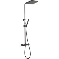 Colonne de douche thermostatique extensible noire mat- Carée