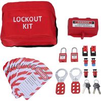 Kit de consignation/étiquetage électrique - Consignation de disjoncteur à pince, moraillons de consignation de groupe, étiquette de consignation, universel et multi-usages avec sac de rangement