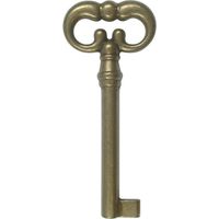 HERRAJES ALK llave clasica provenzal oro viejo l75 larga. caña 45mm.