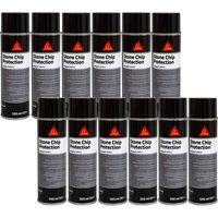 Set von 12 SIKA Sikagard 6470 S Steinschlagschutzbeschichtungen - Schwarz - 500ml