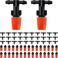 30 Pièces Buse d'atomisation Joints en Té, Brume Arrosage T Joints, T Type Atomisant Buse, Brume Arrosage T Joints pour Parterres de Fleurs, avec Joints en Té, Orange