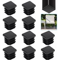 20 pièces bouchons de tube carré 20 20mm embout de tube carré bouchons de tube carré en plastique noir embout d'aileron carré embout de chaise solide embout de tube de chaise pied de table pour chais
