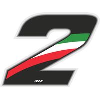 Numeri Adesivi Tricolore - Numeri: 2 - Dimensione: 65 X 85 MM