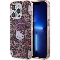 Cover per iPhone 14 Pro con scritta Hello Kitty IML Tags Graffiti (Rosa)