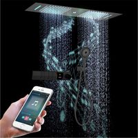 OihPaw Colonne de douche thermostatique - Système de douche musicale - Système de douche encastré LED 64 couleurs 4 fonctions - Acier inoxydable 304
