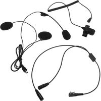 Oreillette moto micro 2 broches PTT noir casque de vélo casque Microphone pour Kenwood Way Radio.