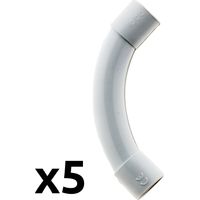Zenitech – Lot de 5 courbes pour tube IRL Ø20mm en PVC rigide – Dérivations électriques – Couleur gris – Installation facile et sécurisée