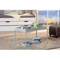 Couchtisch 80 x 45 cm hellgrau aus Metall - Nasso