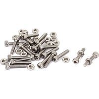 sourcing map M2 x 10 mm-Vis a tete hexagonale avec ecrous de serrage a capuchon Lot de 20