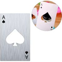 Lot de 20 ouvre-bouteilles en forme de carte de poker, as de poker, en acier inoxydable, pour bar et soirées.