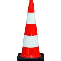 Cône plastique TALIAPLAST PVC pied caoutchouc 75 cm - 520303
