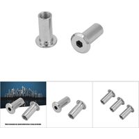 Écrous plats nickelés à tête ronde pour meubles, filetage M8, longueur 15mm, lot de 30 pièces