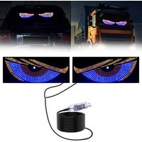 Blue Devil Eyes Light pour Voitures Pare-Brise USB Plug & Play Car LED avec 11 Modes Signe démon pour SUV Pickups Camions RV