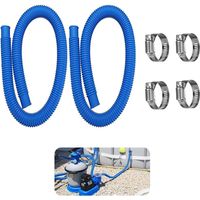Tuyau Piscine 32mm, 2Pcs Tuyau de Rechange pour Pompe de Piscine, Tuyau Piscines Hors Sol pour Intex 330, 530 et 1000 GPH, 1.5m/59in x 32mm/1.25in (LD)